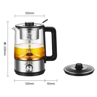 OUMETE Spray à vapeur Thermostatique Thé à thé Bouilloire en verre OMT-PC1020 La combinaison parfaite de la santé et du style
